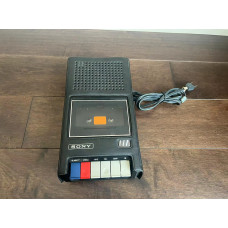 Cassette Sony TC-66 Tape Player Recorder Leather Case Works Great Sound Vtg Takes 4 C Bat