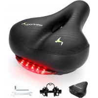 Sportneer Comfortable Bicycle Saddle with Taillight NEW Sportneer Comfortable Bicycle Saddle with Taillight NEW