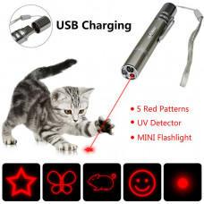 3 in 1 Multi-Pattern Function Mini Cat Interactive Toys Laser Pen Pointer USB