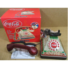 Telephone Coca-Cola Phone New In Open Box Light Up Stained Glass Tiffany Style
